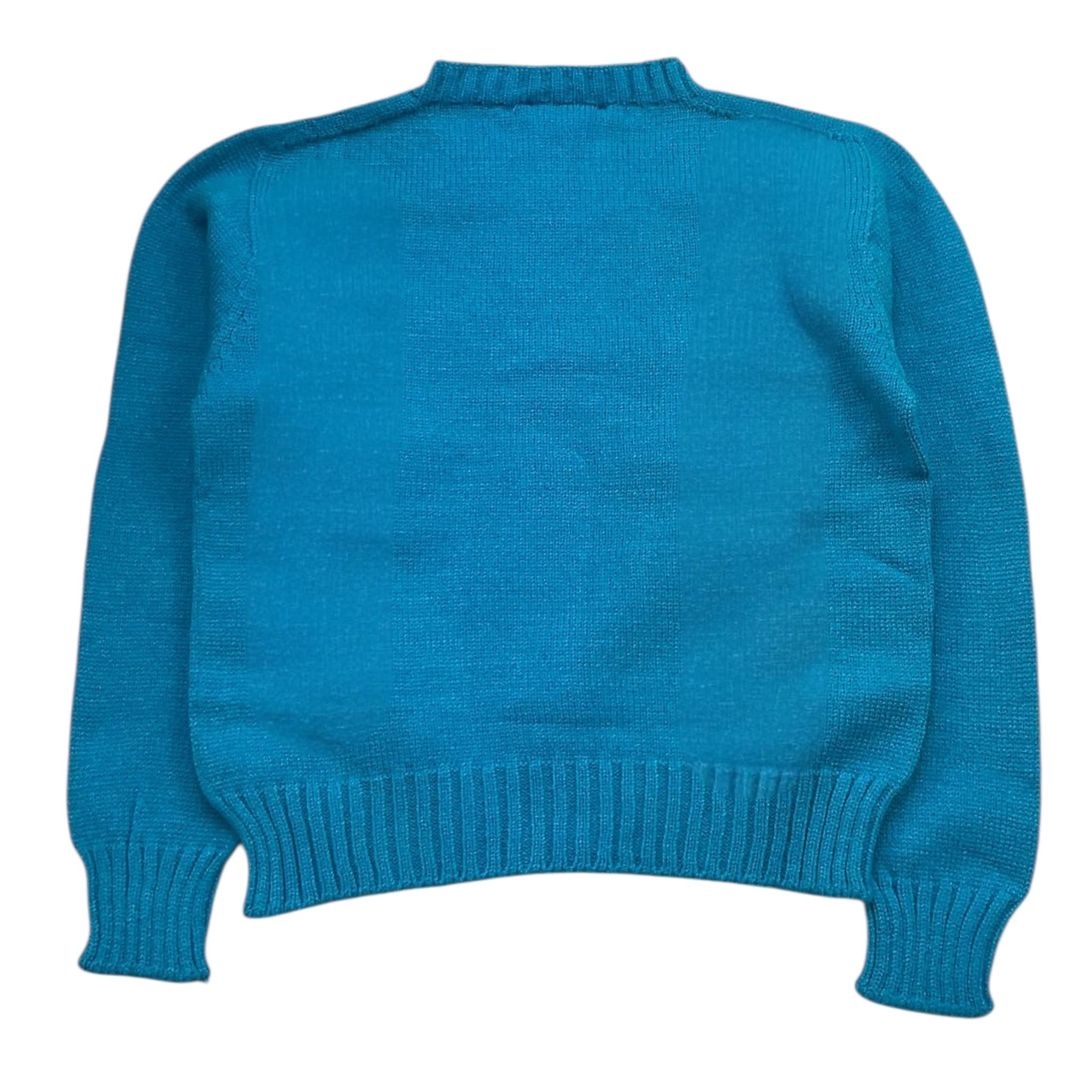 VICOLO maglia girocollo tinta unita con stampa Azzurro per Bambina 3141W00160 AZZURRO VICOLO 