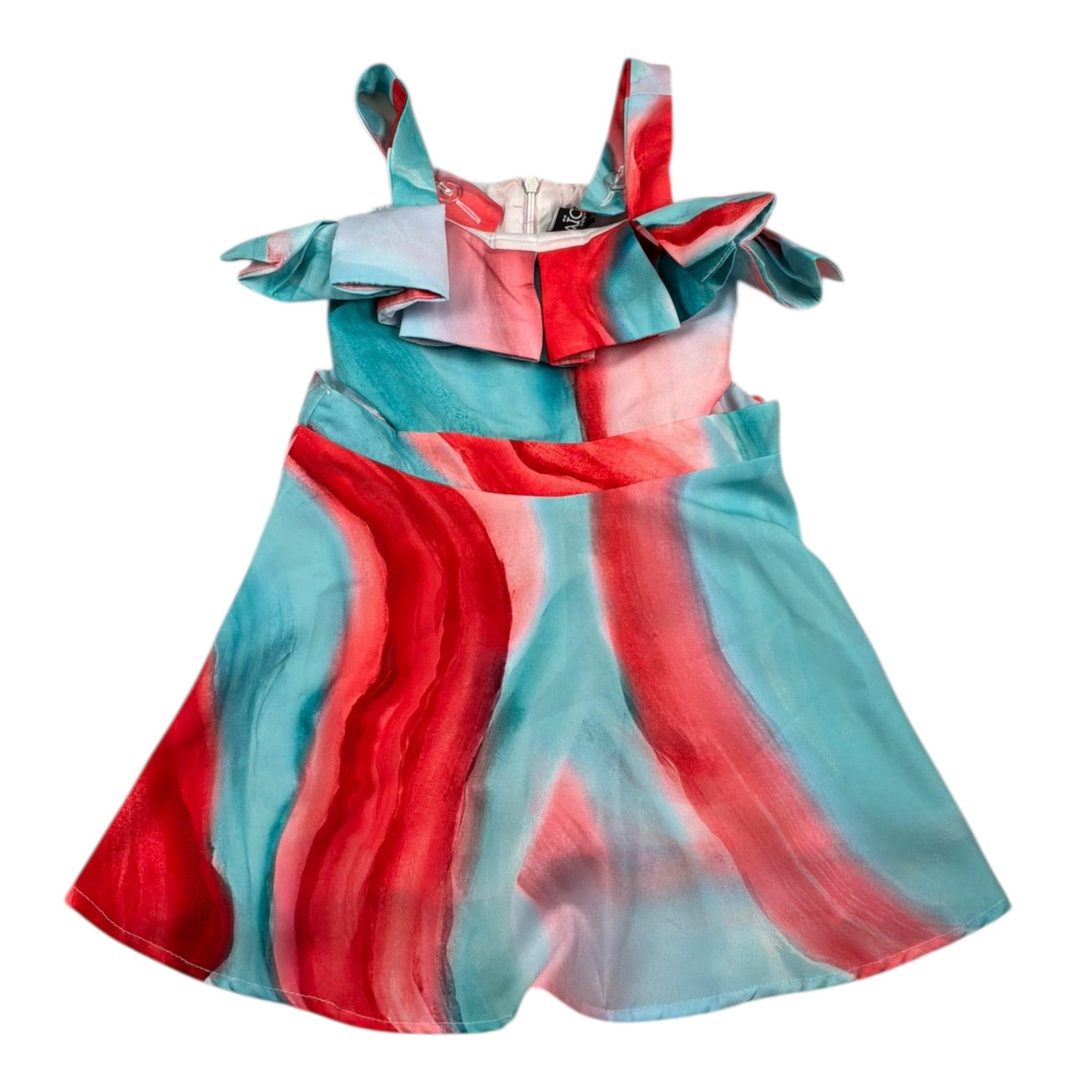 Naice Abito Multicolor con Bretelle per Bambina 24138 MULTICOLOR NAICE 