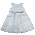 Le Bebe Abito Giromanica Tinta Unita con Ricami per Neonata LBG0667 BIANCO LE BEBE 