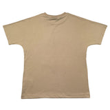 Disclaimer T-Shirt Girocollo Tinta Unita Con Stampa In Contrasto Beige Per Bambino