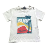 Please T-Shirt Girocollo Tinta Unita Cn Stampa In Contrasto Bianco Per Neonata