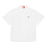 Diesel Camicia Mezza Manica Tinta Unita con Logo per Bambino J02286 BIANCO DIESEL 