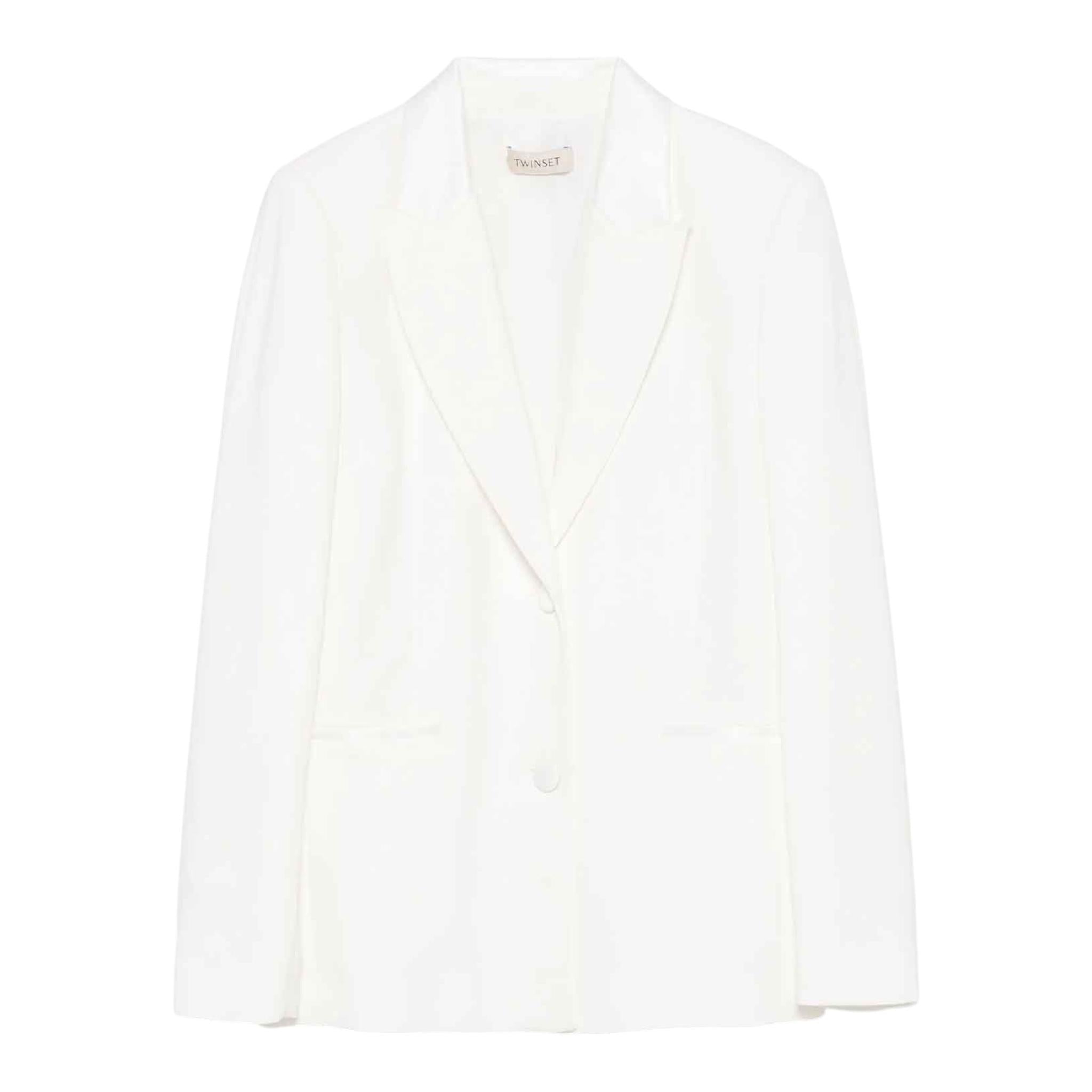 Twinset Giacca Tinta Unita con Bottoni per Bambina 251GJ2QNAX PANNA TWINSET 