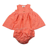 Teddy E Minou Abito Girmanica Tinta Unita con Culotte per Neonata E25AB032C3159 ARANCIONE FLUO TEDDY E MINOU 
