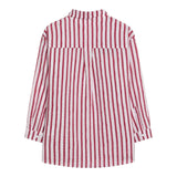 Dou Dou Camicia Tinta Unita con Fantasia A Righe per Bambina DW5P30 BORDEAUX DOU DOU 