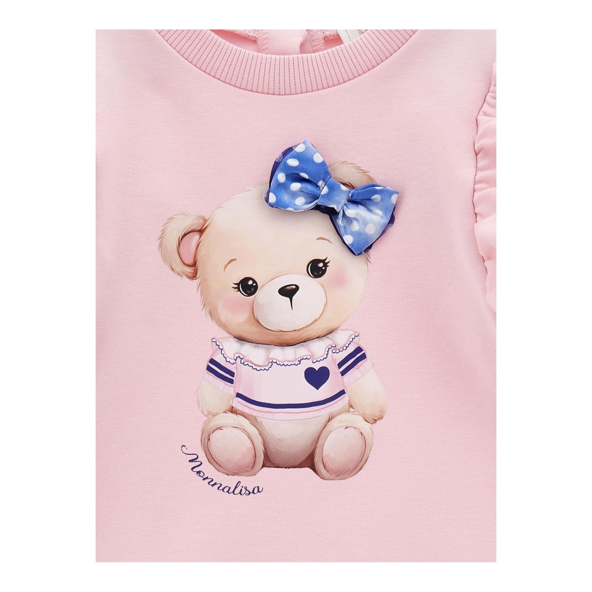 Monnalisa Abito Bicolore con Maniche In Contrasto per Neonata 39D905 ROSA MONNALISA 