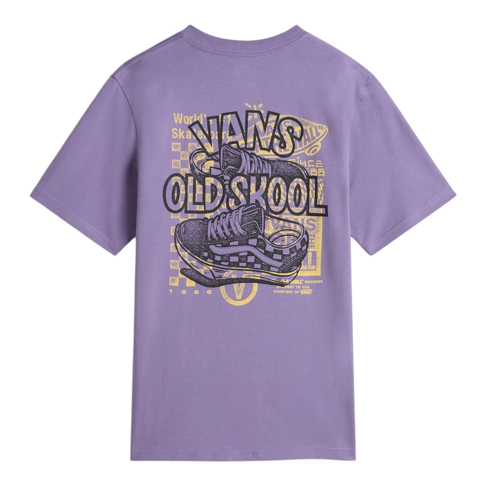 Vans T-Shirt Girocollo Tinta Unita con Stampa per Bambino VN00MKU6PH VIOLA VANS 
