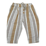 Babyvip Pantalone Tinta Unita con Elastico In Vita E Fantasia A Righe per Neonato T1297 BEIGE BABYVIP 