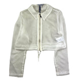 Piccola Ludo Camicia Manica Lunga Tinta Unita Con Zip Bianco Per Bambina