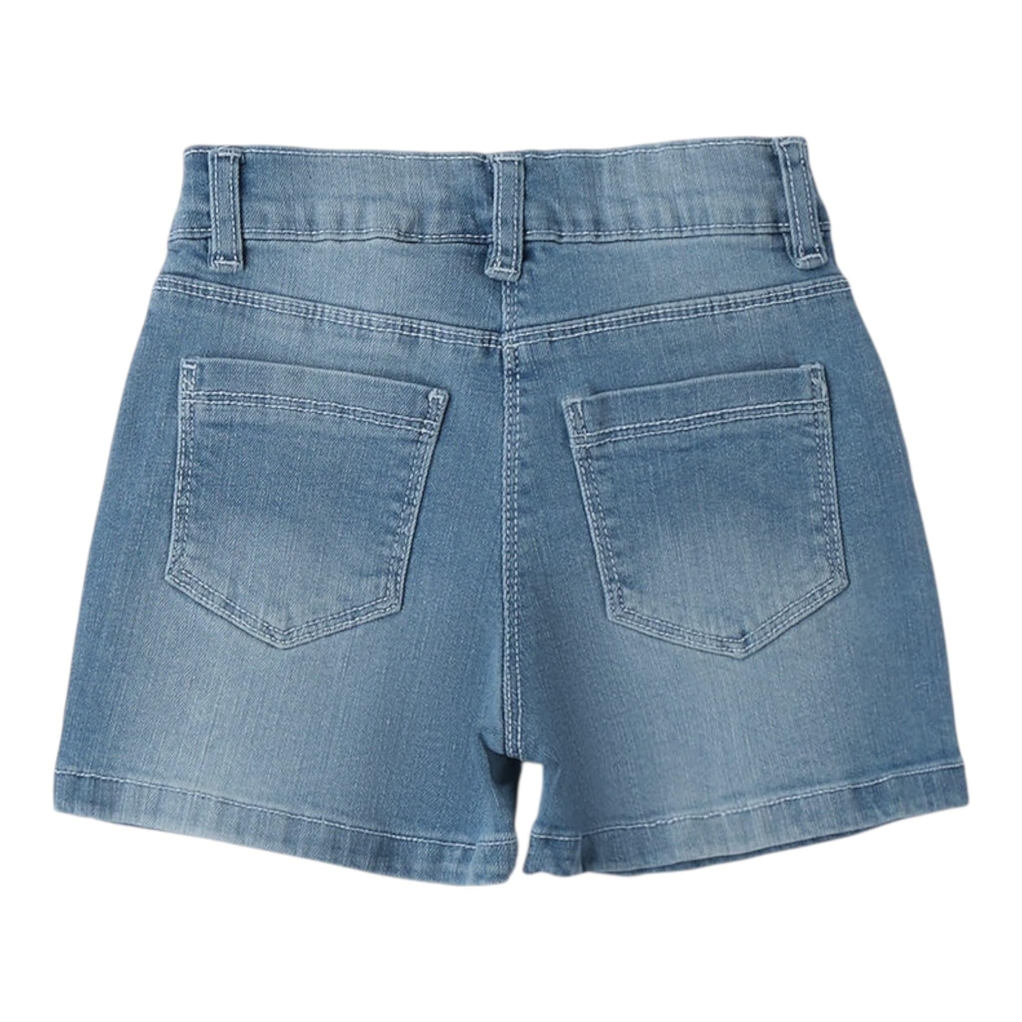 I Do Short In Denim Tinta Unita con Girovita Regolabile per Neonata 4B537N AZZURRO I DO 