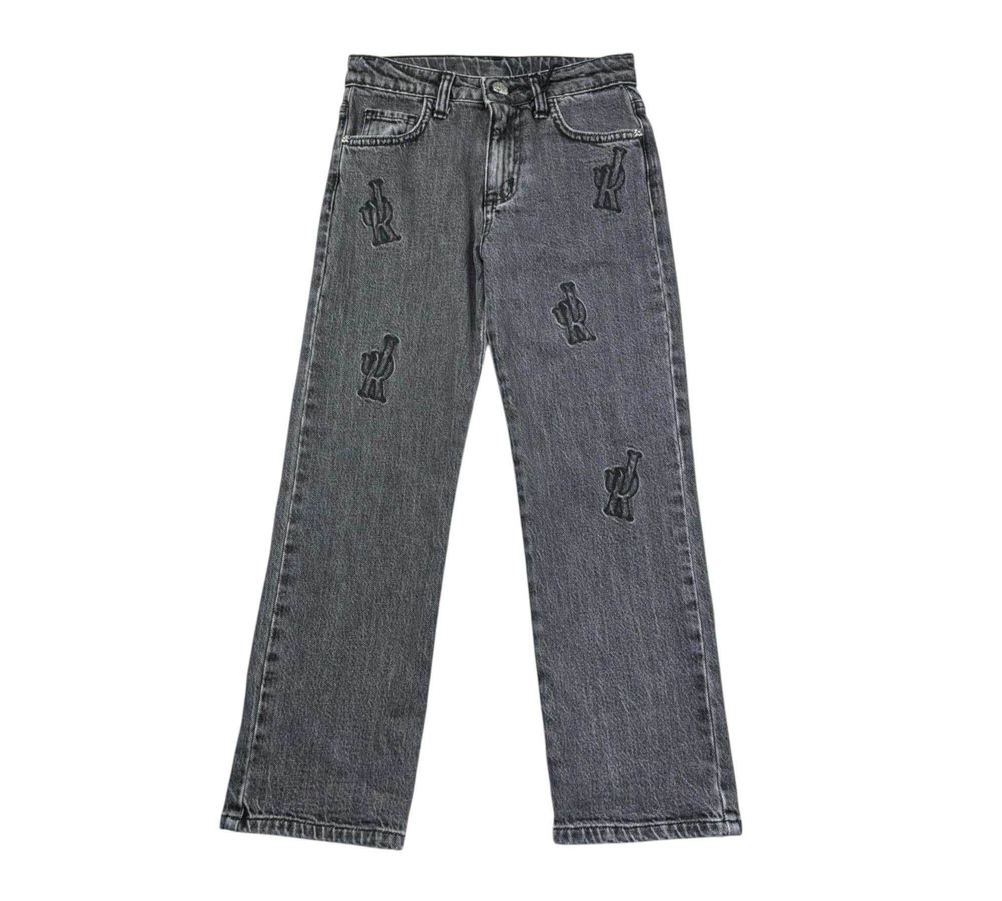 John Richmond Jeans Tinta Unita con Ricami E Girovita Regolabile per Bambino RBP26090JE NERO JOHN RICHMOND 