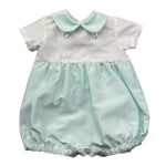 Le Bebe Pagliaccetto Mezza Manica Bicolore per Neonato LBB5421 BIANCO/VERDE ACQUA LE BEBE 