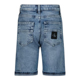 Calvin Klein Bermuda In Denim Tinta Unita per Bambino IB0IB01604 BLU CALVIN KLEIN 