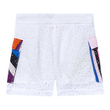 Emilio Pucci Short Tinta Unita In Pizzo Sangallo Bianco Per Bambina