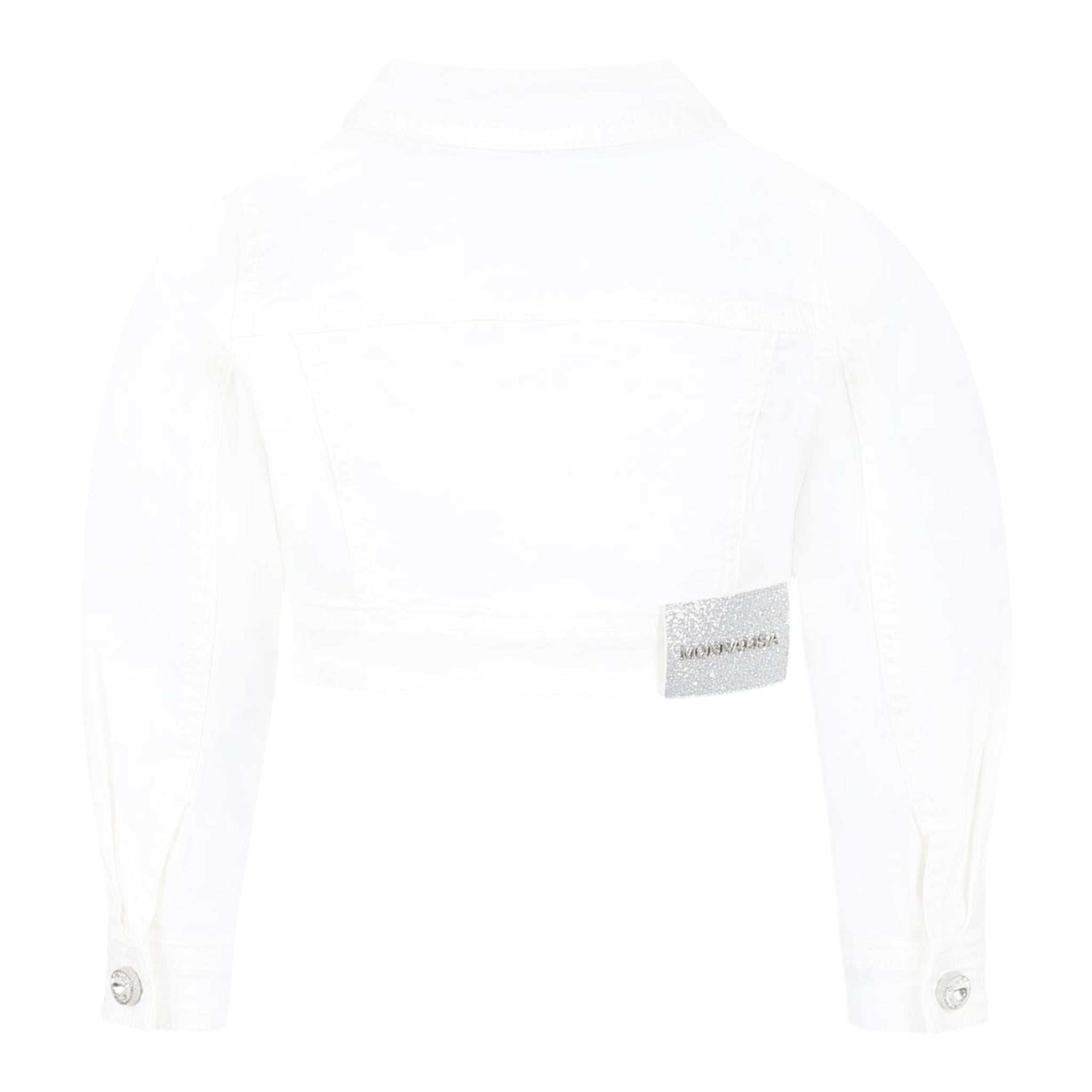 Monnalisa Giubbino In Denim Tinta Unita per Neonata 79E101 BIANCO MONNALISA 