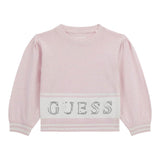 GUESS maglia girocollo tinta unita con logo paillettato Rosa per Neonata K4YR00Z3GW0X ROSA GUESS 