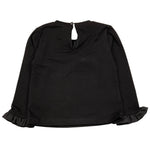 MISS GRANT shirt girocollo tinta unita cn stampa in contrasto Nero per Neonata MG1205 NERO MISS GRANT 