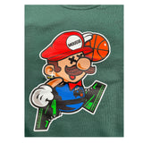 MOUSSE felpa chiusa girocollo tinta unita con stampa mario Verde per Neonato HFKG368G VERDE MOUSSE 