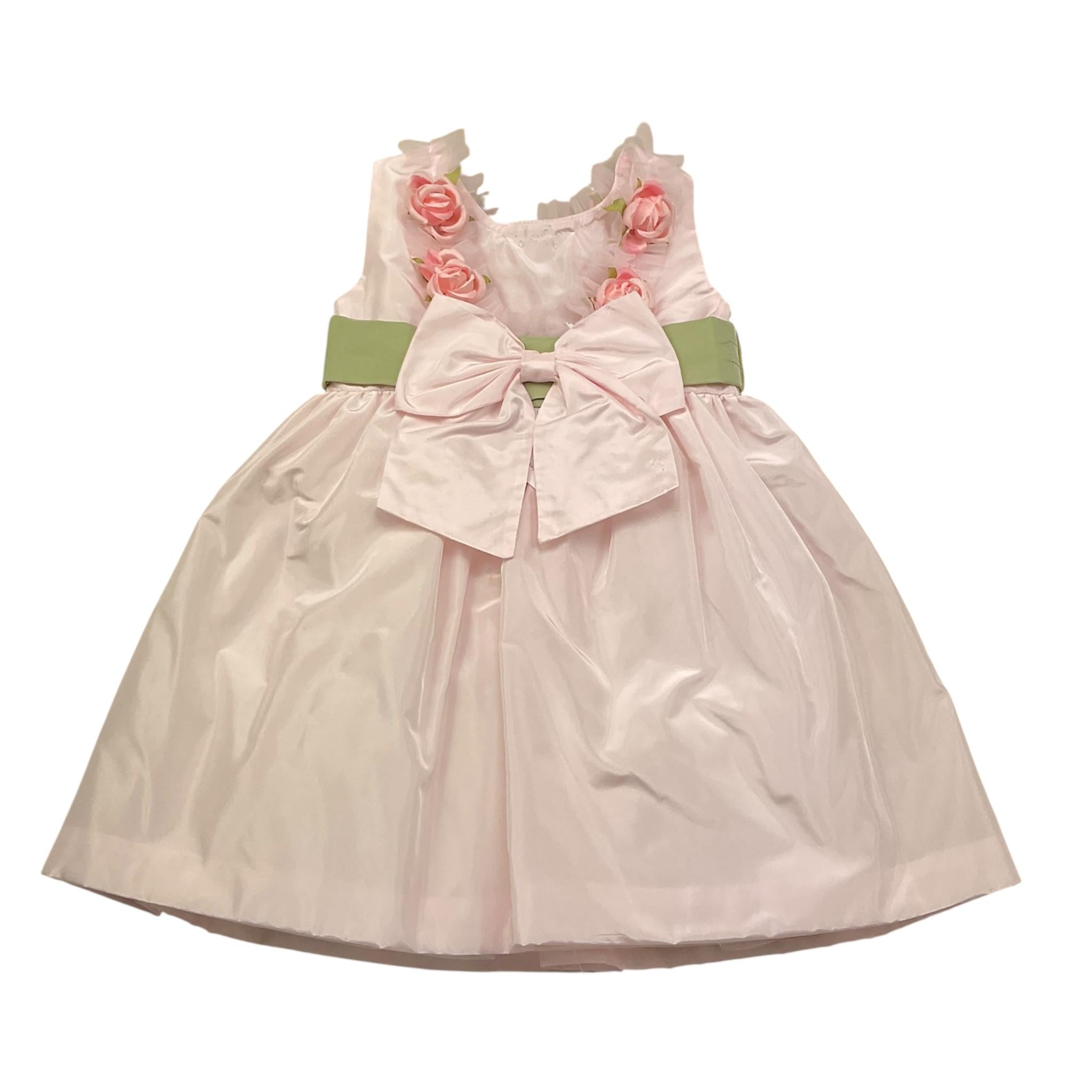 La Sartoria Dei Piccoli Abito Cerimonia Tinta Unita con Applicazioni Fiori per Neonata L030 ROSA LA SARTORIA DEI PICCOLI 