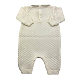 LITTLE BEAR tutina manica lunga tinta unita con colletto in contrasto Panna per Neonata 9101X PANNA LITTLE BEAR 