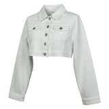 Lu Lu By Miss Grant Giubbino In Denim Tinta Unita per Bambina LL3377 BIANCO LU LU BY MISS GRANT 