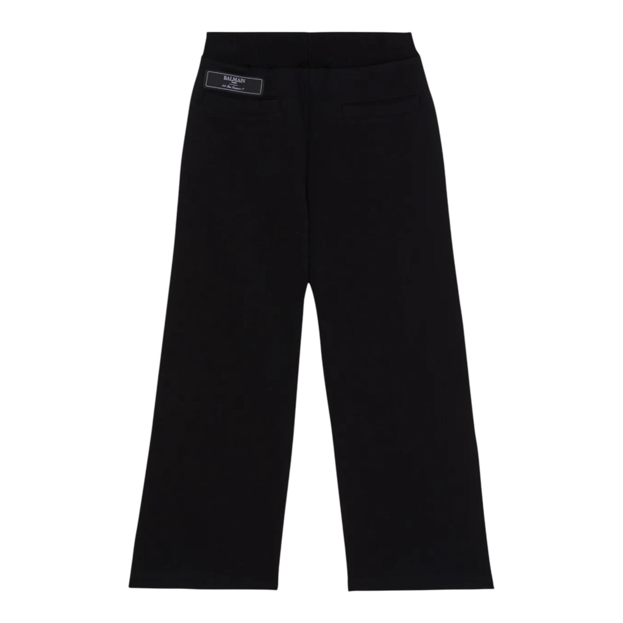 Balmain Pantalone Modello A Palazzo Tinta Unita per Bambina BW6B30 NERO BALMAIN 
