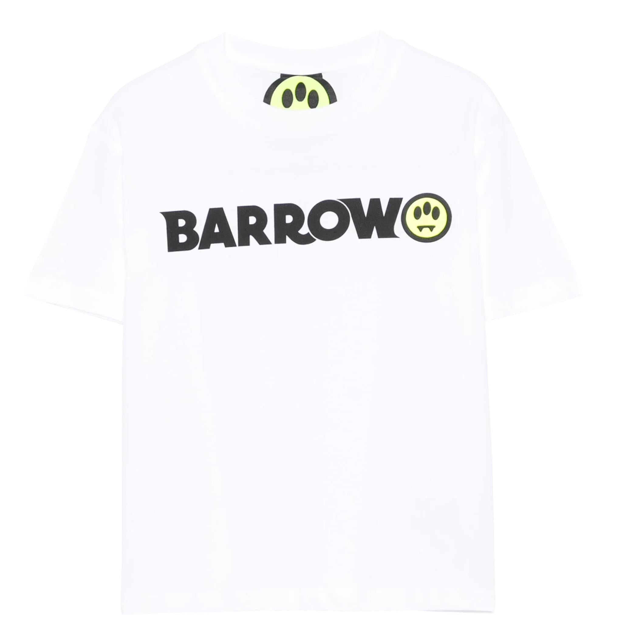 Barrow Kids T-Shirt Girocollo tinta unita con Logo Bianco per Bambino S5BKJUTH082XX BIANCO BARROW KIDS 
