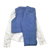 Exclusive Completo Cerimonia 4Pz Camicia-Gilet-Pantalone-Papillions Blu Per Bambino