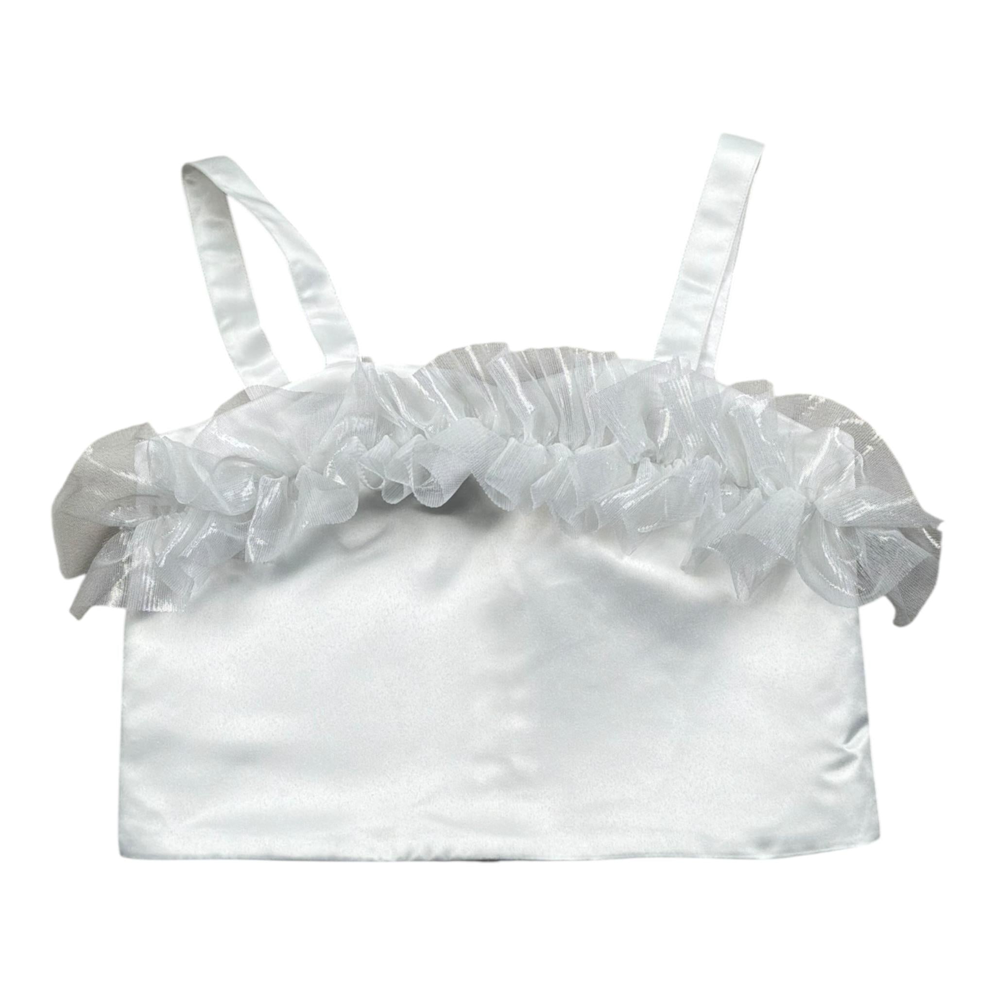 Illiana Top Tinta Unita con Rouches per Bambina 566 BIANCO ILLIANA 