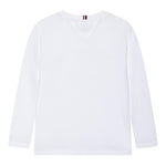 TOMMY HILFIGER shirt girocollo tinta unita con stampa in contrasto Bianco per Bambino KB0KB08659 BIANCO TOMMY HILFIGER 
