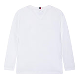 TOMMY HILFIGER shirt girocollo tinta unita con stampa in contrasto Bianco per Bambino KB0KB08659 BIANCO TOMMY HILFIGER 