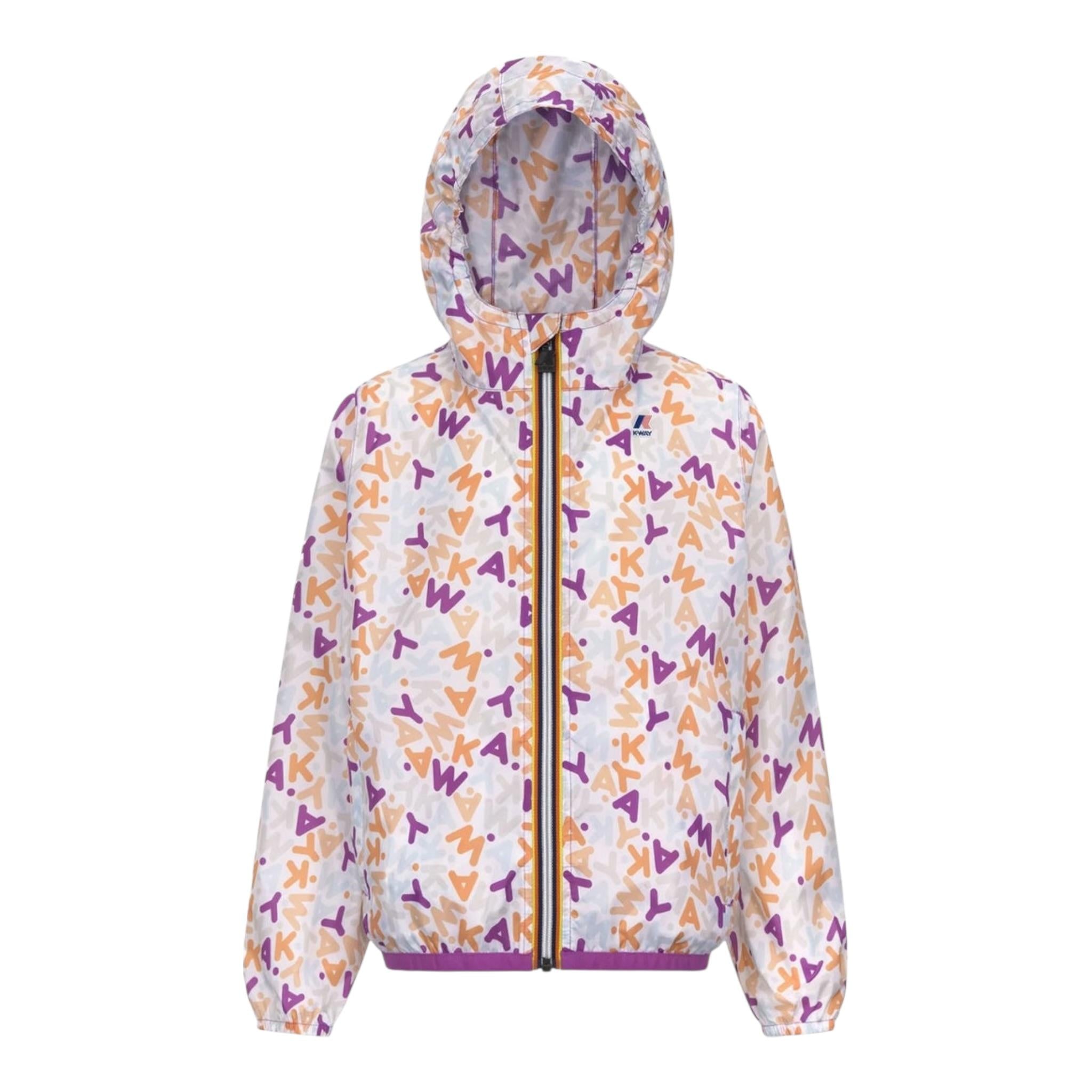 K-Way Giubbino Stampa Fantasia con Loghi per Bambina K2148SWA BIANCO K-WAY 