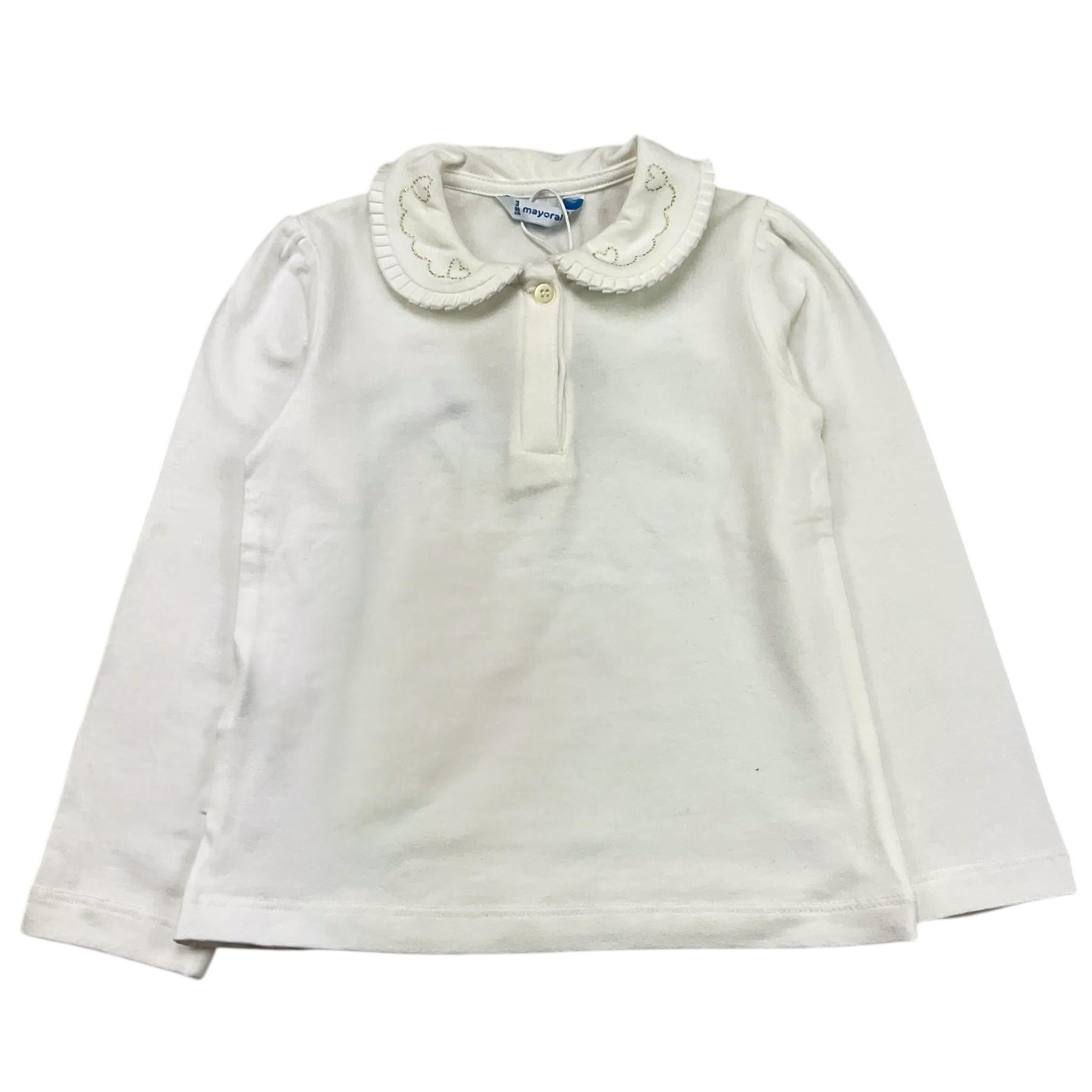 MAYORAL shirt tinta unita con colletto Bianco per Bambina 13133 BIANCO MAYORAL 