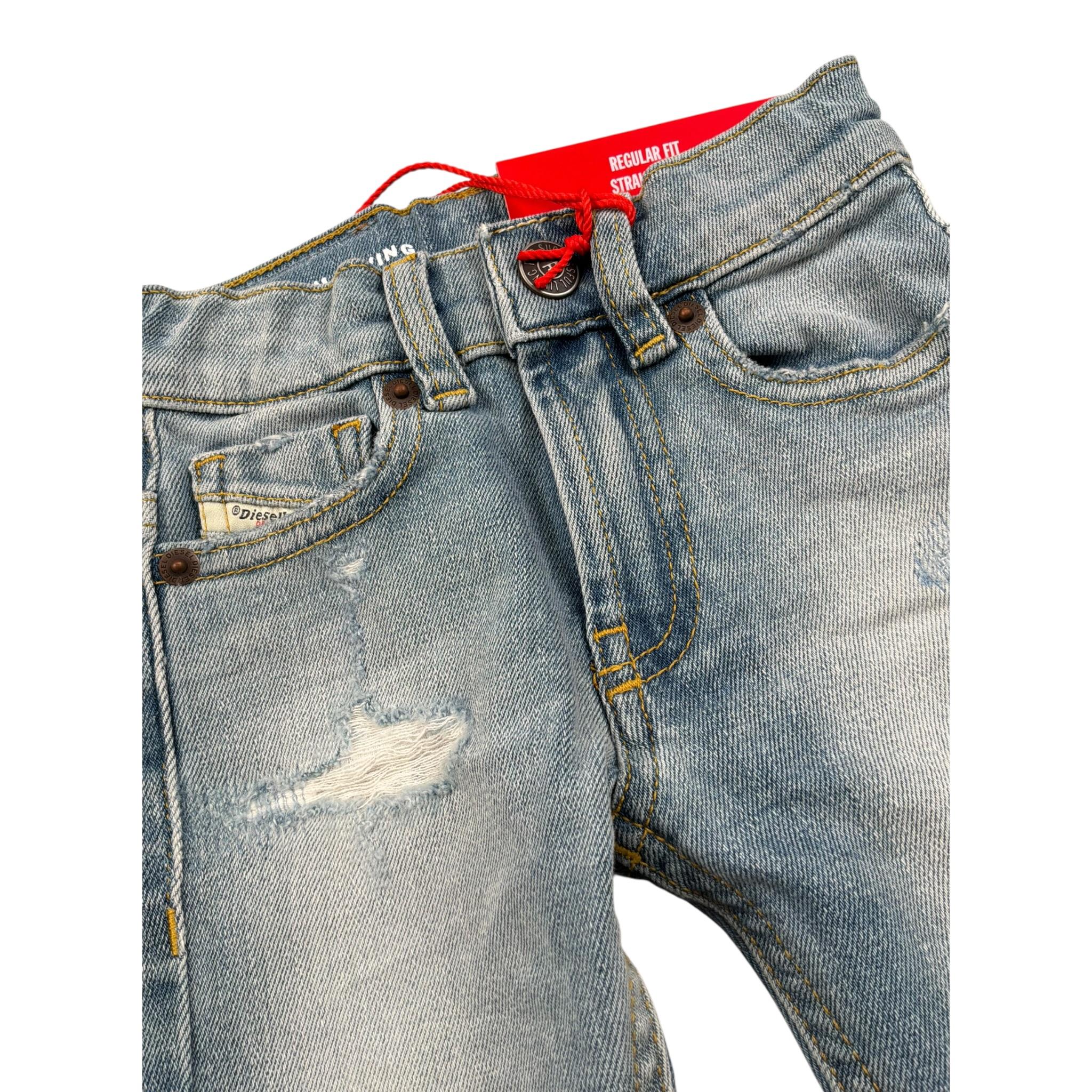 Diesel Jeans Tinta Unita con Girovita Regolabile per Neonato K00238 AZZURRO DIESEL 