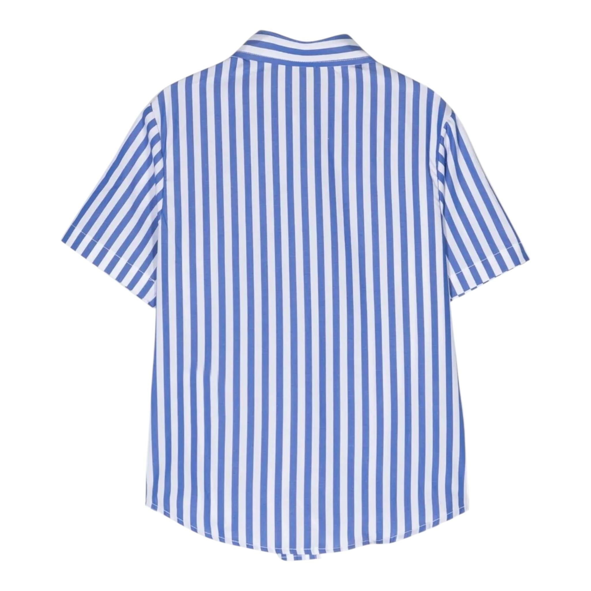 Fay Camicia Mezza Manica con Fantasia A Righe per Bambino FS5P10 BIANCO FAY 