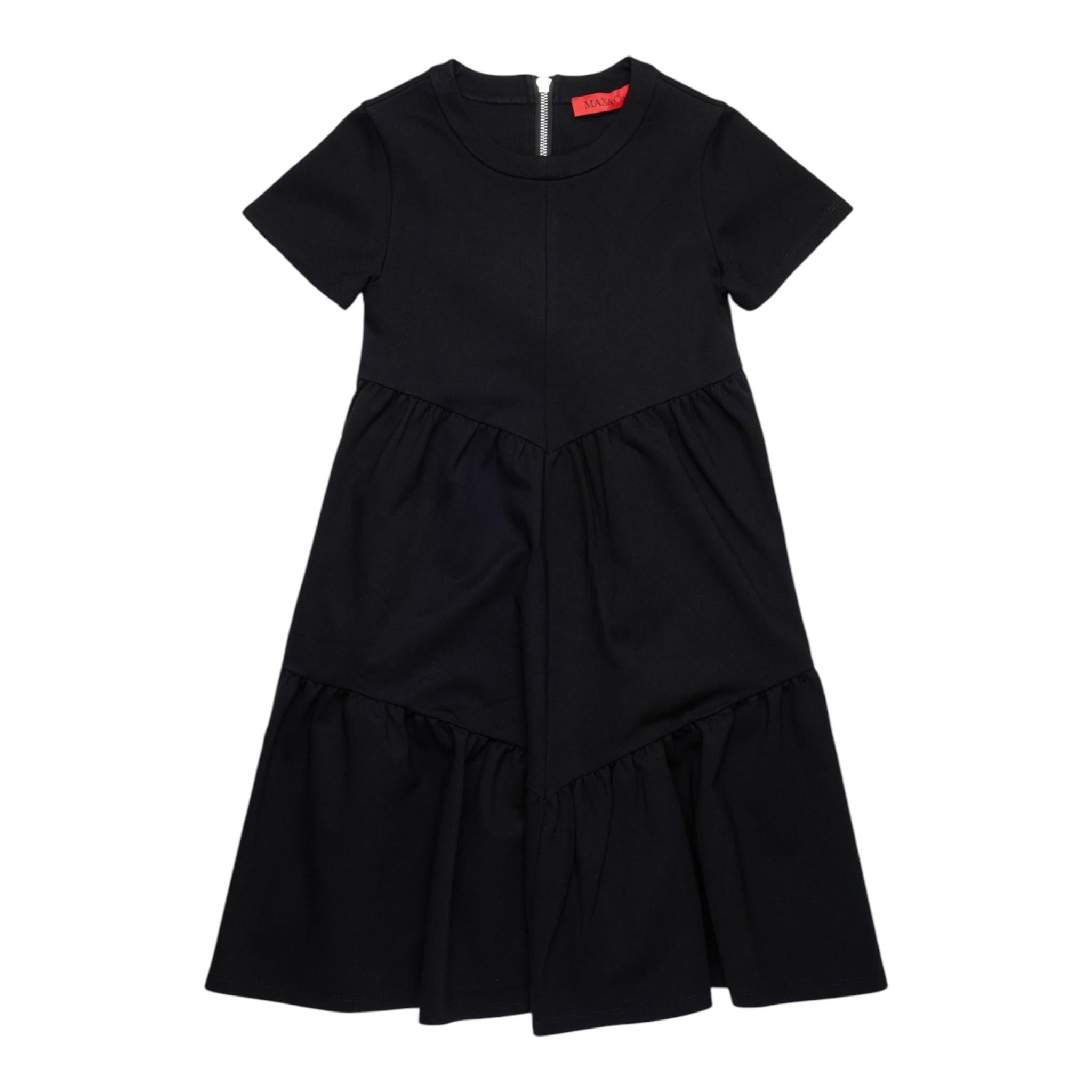 MAX&Co. abito mezza manica tinta unita Nero per Bambina MX0044 NERO MAX&Co. 