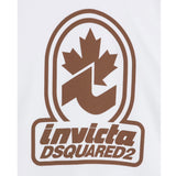 Dsquared2 Felpa Chiusa con Cappuccio Tinta Unita con Stampa,Collaborazione con Invicta per Bambino DQ2907 BIANCO DSQUARED2 