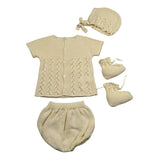 Mac Ilusio'N Completo 4 Pezzi Maglia-Coulotte-Cappello-Babbucce per Neonata 9633 GIALLO MAC ILUSIO'N 