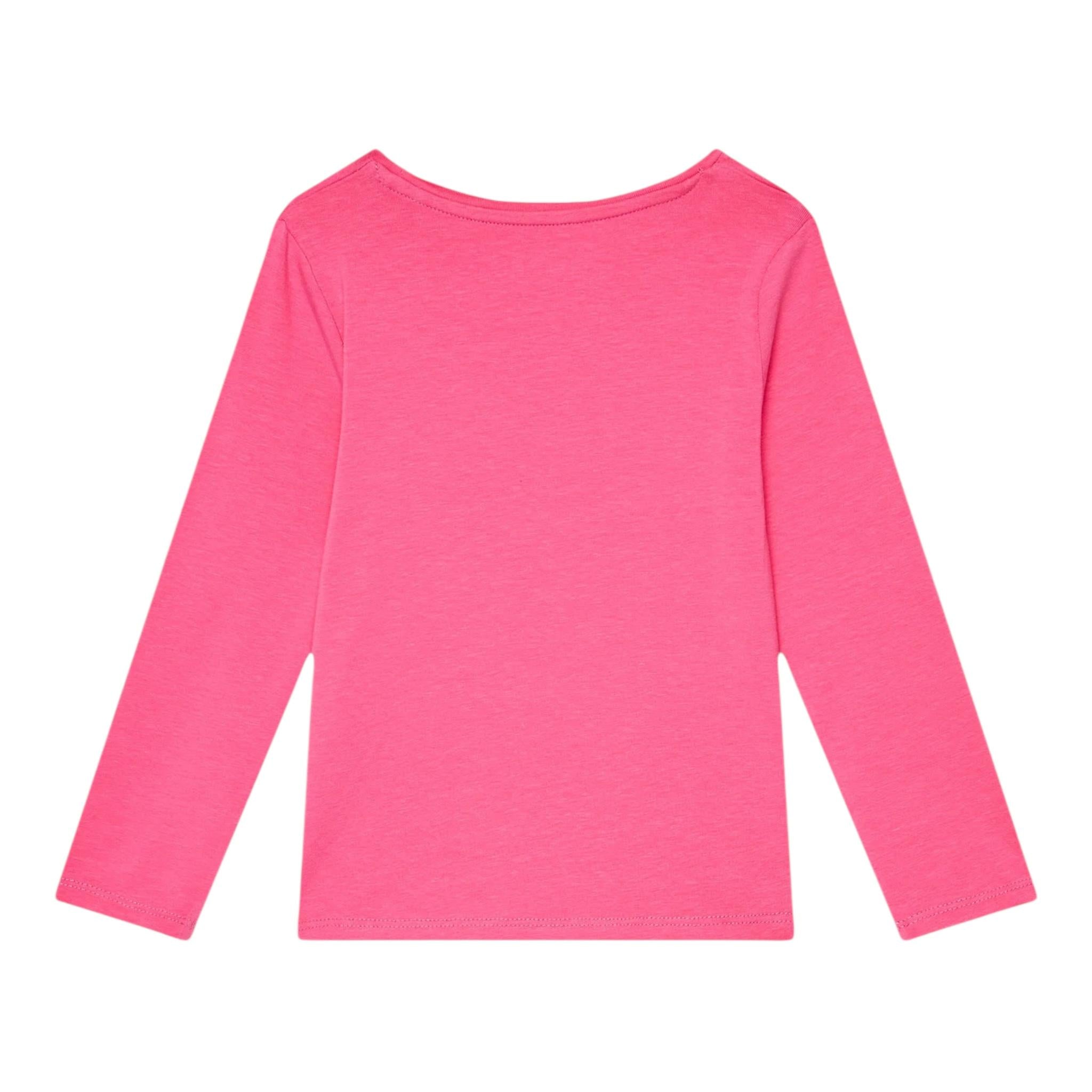 GUESS shirt girocollo tinta unita ocn logo Rosa per Neonata K4YI02K6YW4 ROSA GUESS 