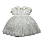 Colori Chiari Abito Mezza Manica tinta unita con Tulle Bianco per Neonata ABTCL BIANCO COLORI CHIARI 