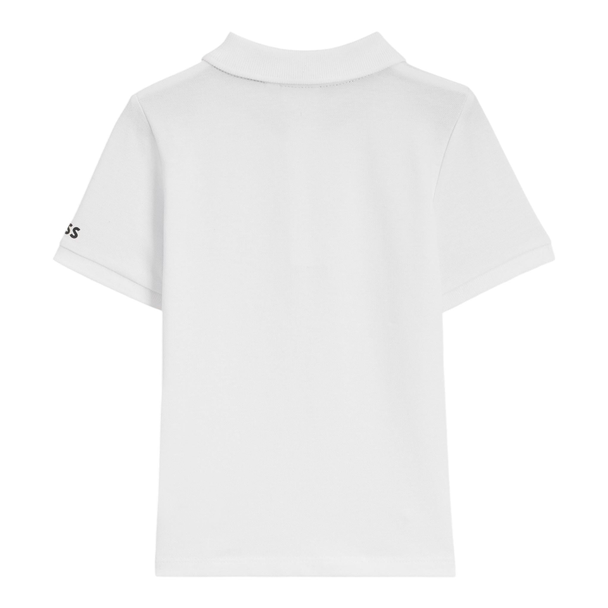 Boss Polo Mezza Manica Tinta Unita per Neonato J52100X BIANCO BOSS 
