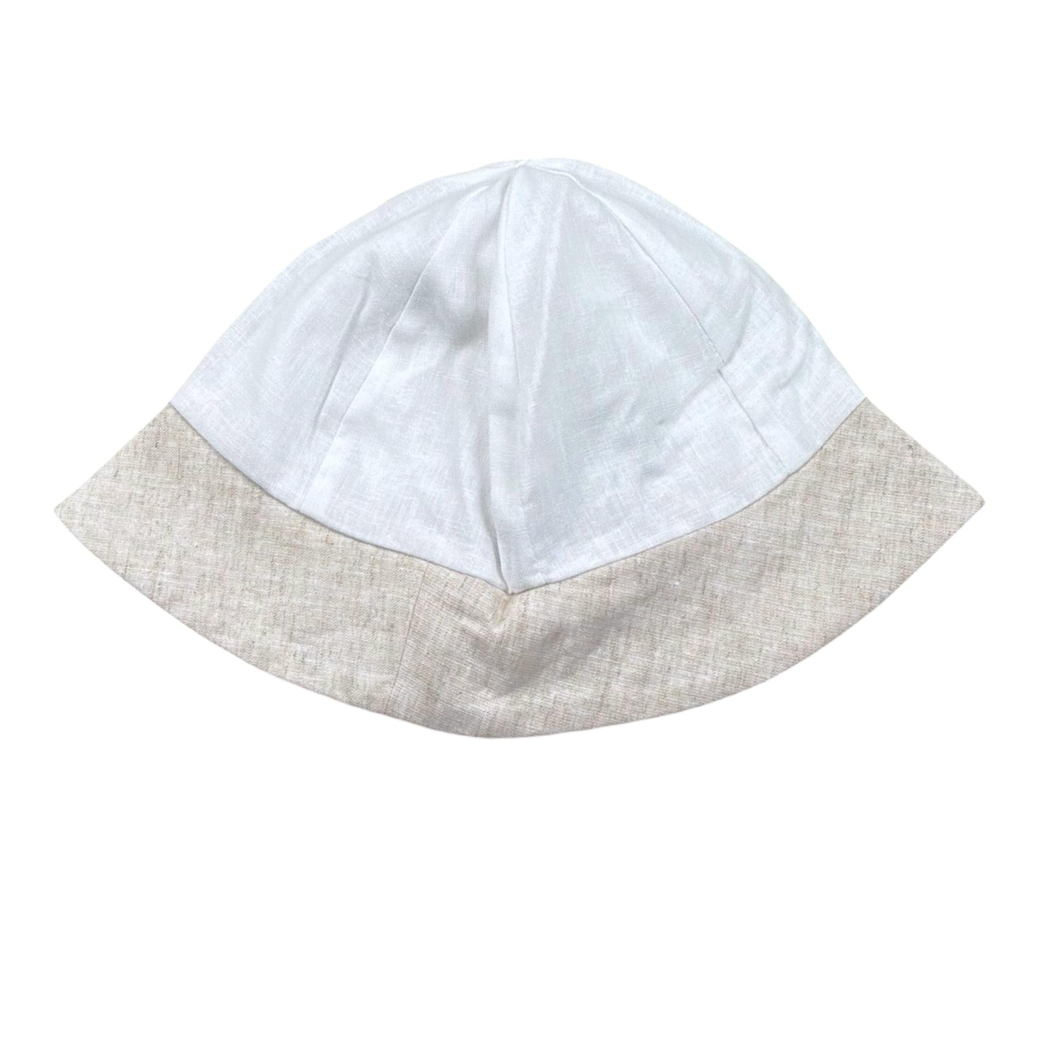 La Stupenderia Cappello Bicolore Modello Pescatore per Neonato TBCP53 BIANCO/BEIGE LA STUPENDERIA 