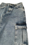 Lu Lu By Miss Grant Jeans Tinta Unita Modello con Tasconi per Bambina LL2991 AZZURRO LU LU BY MISS GRANT 