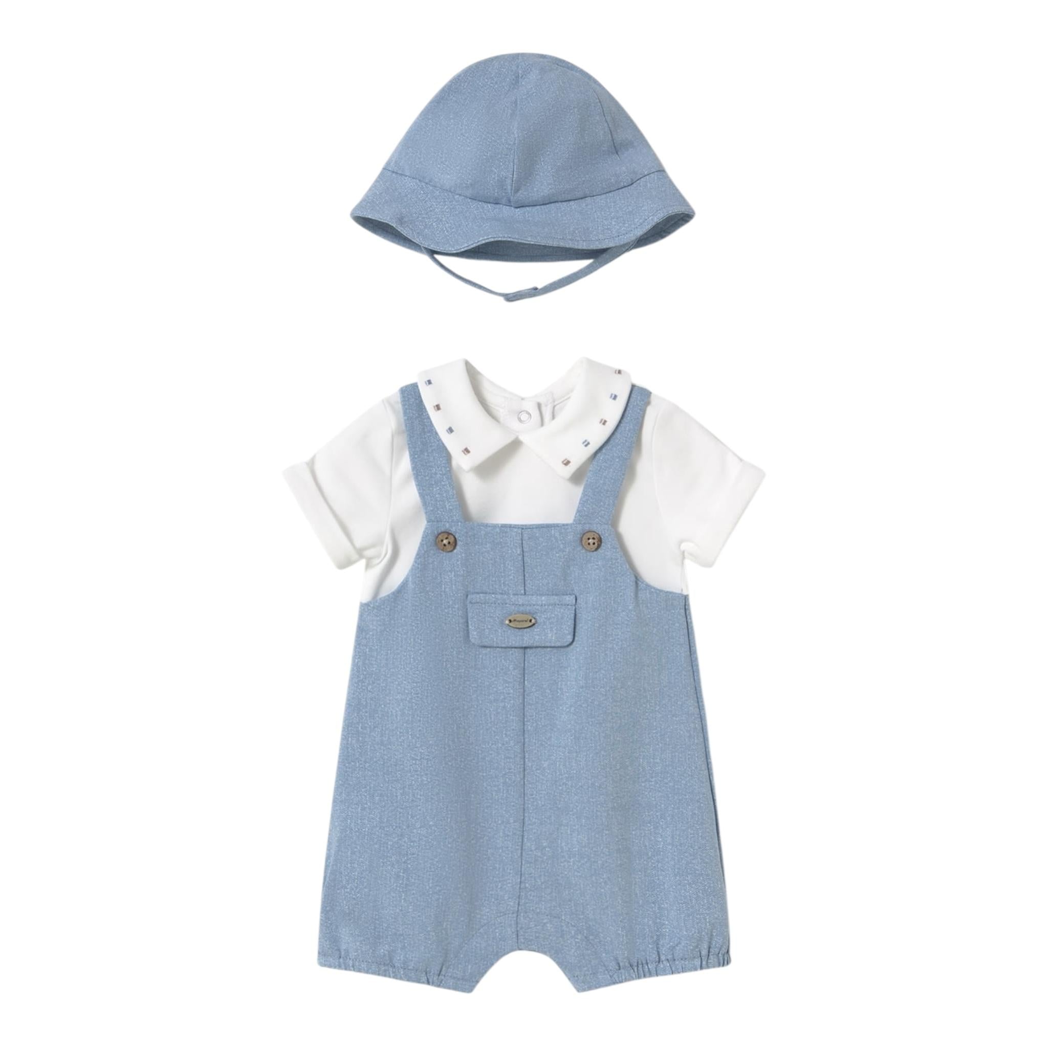 Mayoral Completo 2 Pezzi Pagliaccetto-Cappello per Neonato 1605 BLU MAYORAL 