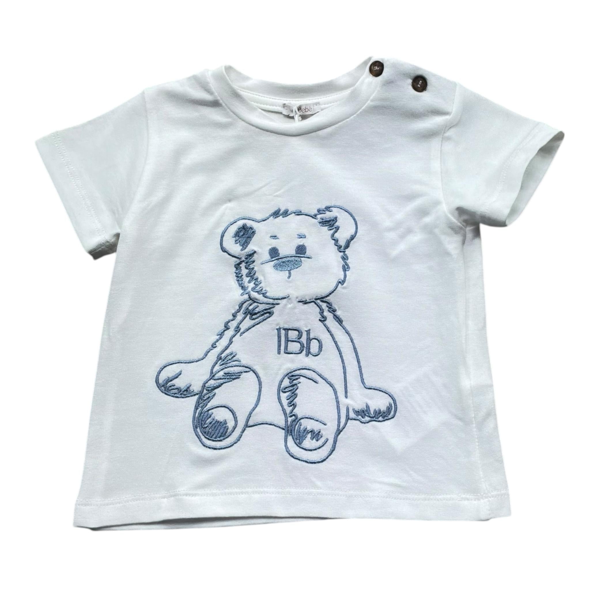 Le Bebe' T-Shirt Girocollo Tinta Unita con Stampa per Neonato LBB5420 BIANCO LE BEBE' 