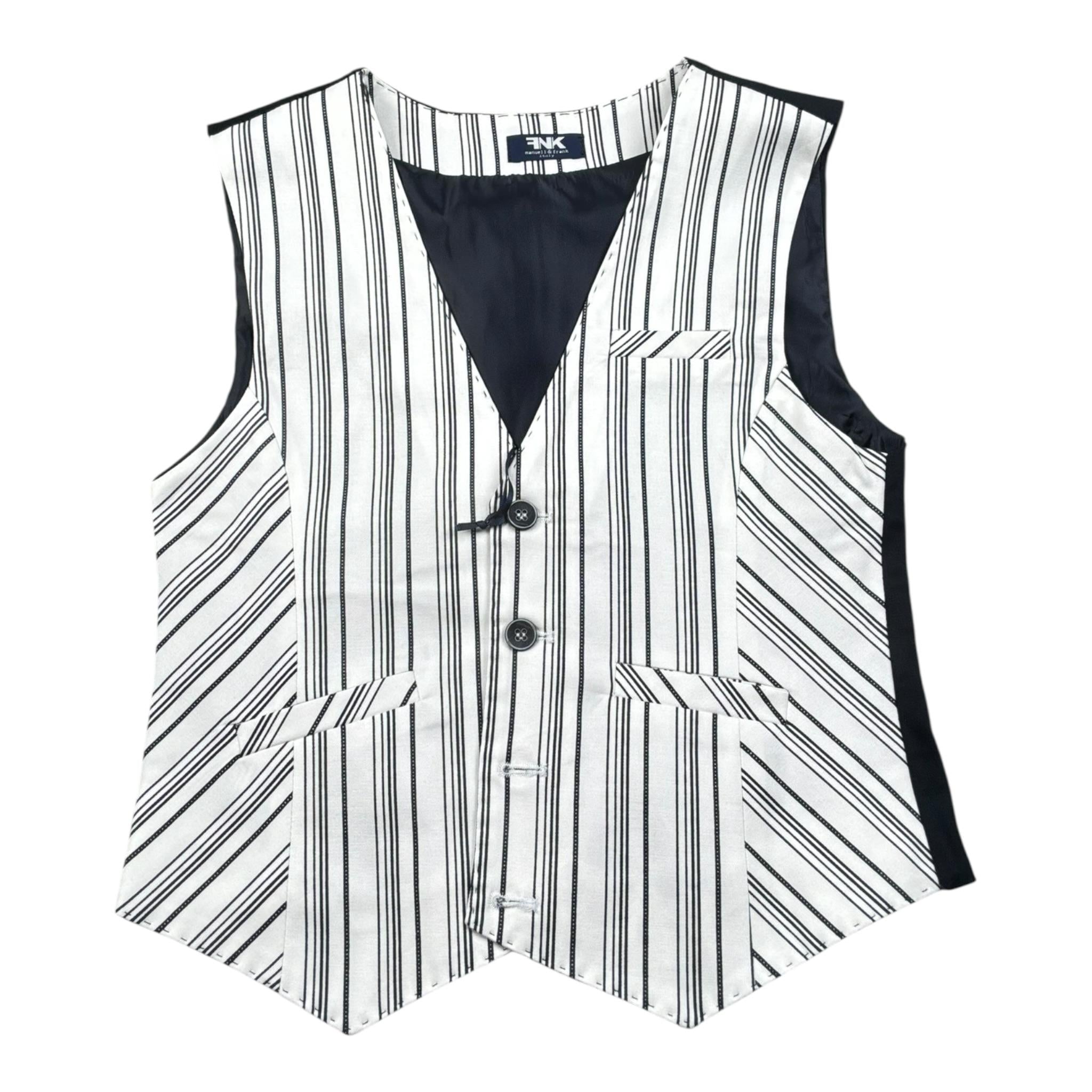 Manuell & Frank Gilet Tinta Unita con Fantasia per Bambino MF5150R BIANCO MANUELL & FRANK 