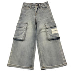 Hinnominate Jeans Tinta Unita con Tasconi E Girovita Regolabile per Bambina 3645PD00148 AZZURRO HINNOMINATE 