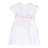 Das Eulenkleid Halbarm Einfarbig Mit Kontrastträger Weiß Für Baby Mädchen