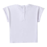 Sarabanda T-Shirt Girocollo Tinta Unita con Stampa per Bambina 0B319 BIANCO SARABANDA 