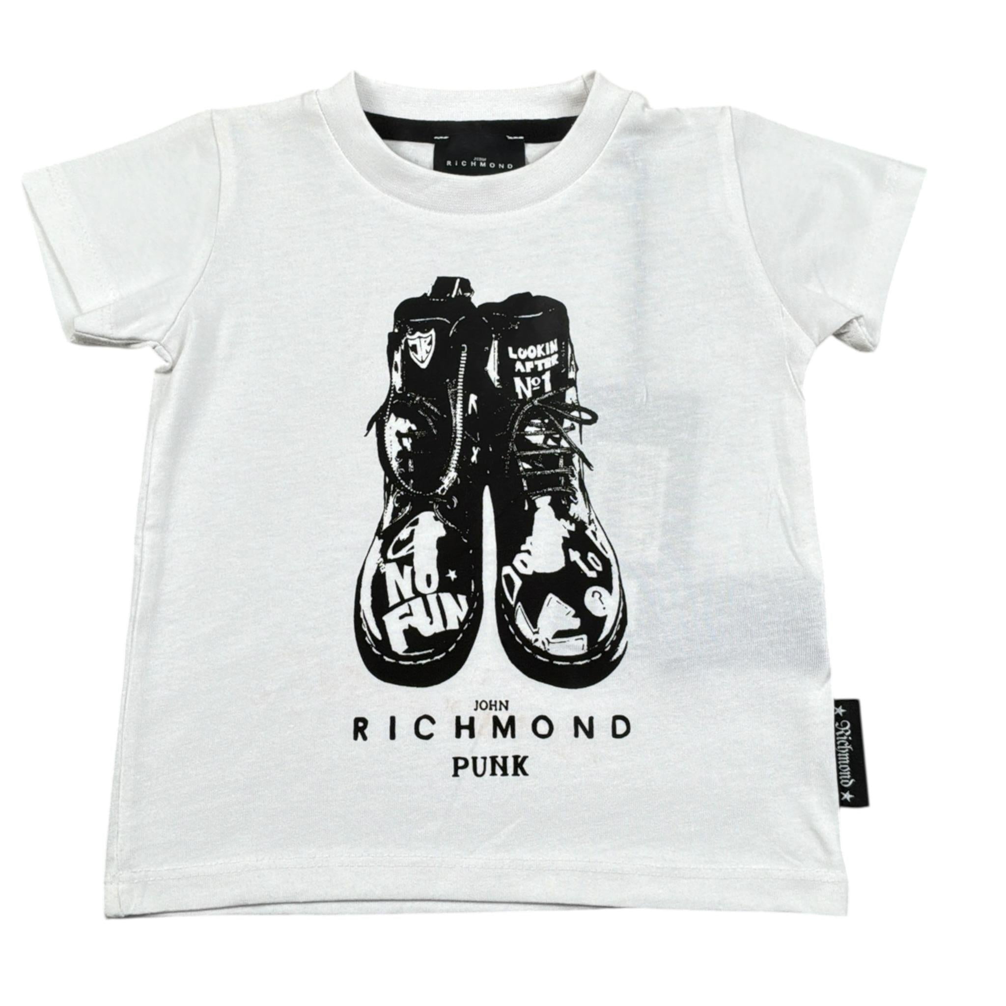 John Richmond T-Shirt tinta unita con Stampa Bianco per Neonato RIP23067CF BIANCO JOHN RICHMOND 